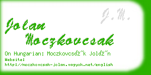 jolan moczkovcsak business card